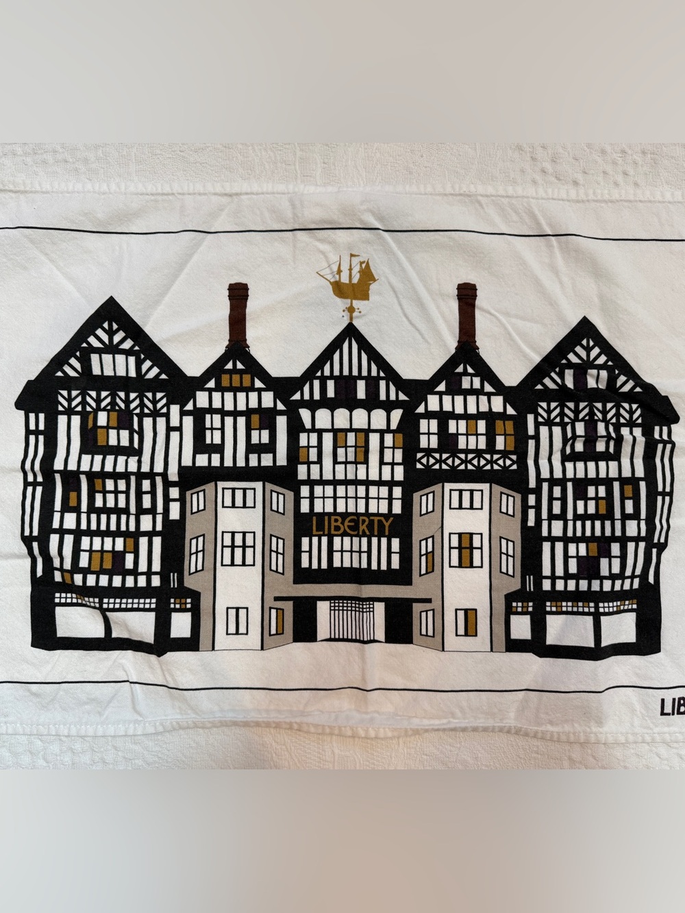 Liberty of London Tea Towel Black White